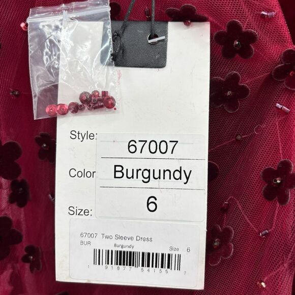 Mac Duggal Embellished Illusion High Neck Long Sleeve Fit & Flare Dress - Size 6 - Picture 16 of 16